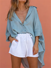 Load image into Gallery viewer, Solid Color V-neck Loose Shirt Suit
