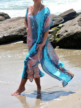 Load image into Gallery viewer, Casual Chiffon Print Short Sleeve Plus Size Maxi Dress
