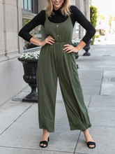 Load image into Gallery viewer, Casual Button Front Wide Leg Loose Maternity Jumpsuit

