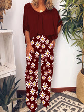 Load image into Gallery viewer, Casual Loose Floral Pants Top Suit
