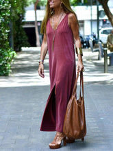 Load image into Gallery viewer, Simple Casual Loose V Neck Dress

