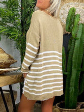 Load image into Gallery viewer, Knit Striped V-Neck Loose Suit
