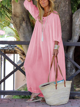 Load image into Gallery viewer, Elegant Simple Loose Long Sleeve Maxi Dress
