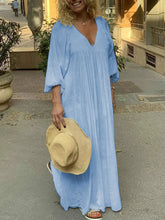 Load image into Gallery viewer, Casual Fashion Pure V-neck Dress
