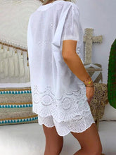 Load image into Gallery viewer, Fashionable Solid Color Hollow Short Sleeve Casual Suit
