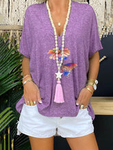 Load image into Gallery viewer, Loose Print V-Neck Top
