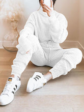 Load image into Gallery viewer, Solid Color Round Neck Long Sleeve Knit Suit
