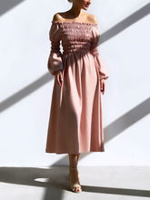 Load image into Gallery viewer, Single Collar Solid Color Elegant Dress
