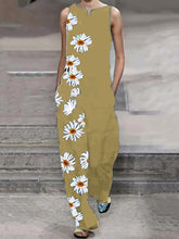Load image into Gallery viewer, Fashionable Loose Casual Daisy Printed Jumpsuit
