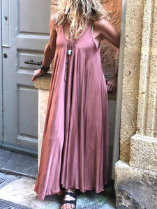 Sexy Loose Solid Color Sleeveless Camisole Dress