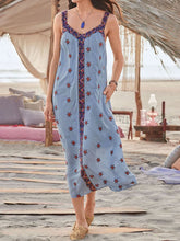 Load image into Gallery viewer, Holiday Bohemian Sling Print Dress
