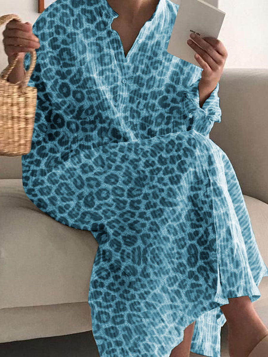 Fashionable Leopard Print Casual Dress