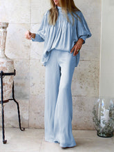 Load image into Gallery viewer, Fashionable casual loose top pants suit
