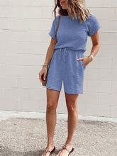 Load image into Gallery viewer, Fashion Round Neck Short Sleeve Two Piece Set
