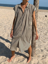 Load image into Gallery viewer, Holiday Shirt Casual Striped Dress
