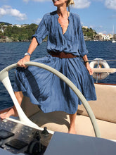 Load image into Gallery viewer, Solid Color Casual V-Neck Dress
