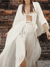 Load image into Gallery viewer, Pure Color Casual breezy kimono beach maxi dress
