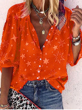 Load image into Gallery viewer, Bohemian Casual Loose Star Print Shirt
