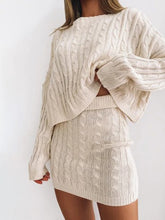 Load image into Gallery viewer, Knit Jumper Tops Slim Short Skirt Two-Piece Set
