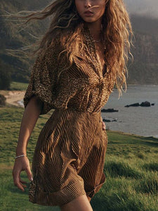 Casual Leopard Print Loose Wild Two-Piece Set