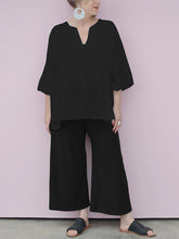 Load image into Gallery viewer, Comfortable Mid-length Sleeve Blouse Loose Trousers Suit
