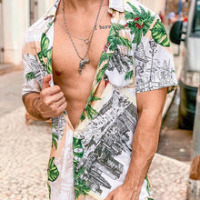 Load image into Gallery viewer, Men Printed Color Matching Casual Two-Piece Suit
