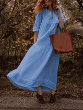 Load image into Gallery viewer, Solid Casual Pockets V Neck Half Sleeve Dresses
