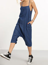 Load image into Gallery viewer, Casual Loose Solid Color Strap Neck Jumpsuit
