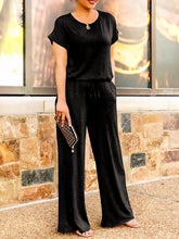 Load image into Gallery viewer, Simple Casual Loose Top Shorts Set
