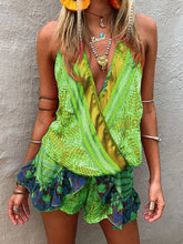 Load image into Gallery viewer, Beach Casual V-neck Sleeveless Printed Color Dress
