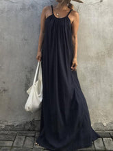Load image into Gallery viewer, Bohemian Solid Color Suspender Dress
