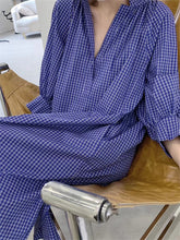 Load image into Gallery viewer, Loose Casual V-Neck Plaid Dress
