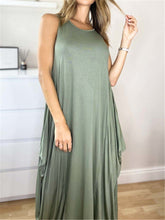 Load image into Gallery viewer, Elegant Loose Solid Color Sleeveless Casual Dress
