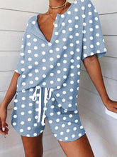 Load image into Gallery viewer, Casual Loose Polka Dot Short Sleeve Two-piece Suit
