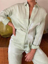 Load image into Gallery viewer, V-neck Solid Color Shirt Suit
