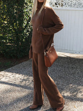Load image into Gallery viewer, Casual Loose Solid Color Long Sleeve High Neck Two-piece Suit
