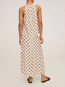 V-neck Polka Dot Sleeveless Suit