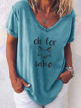 Load image into Gallery viewer, V-neck Graphic Print Paneled Short Sleeves Casual T-shirt
