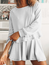 Load image into Gallery viewer, Solid Color Long Sleeve Top Loose Shorts Casual Suit
