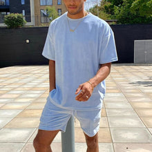 Load image into Gallery viewer, Men&#39;S Casual Light Blue Velvet Suit
