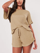 Load image into Gallery viewer, Casual Loose Short Sleeve Top Shorts Two Peice Suits
