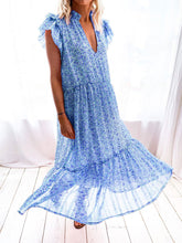 Load image into Gallery viewer, Bohemian Casual Loose Floral V Neck Dress
