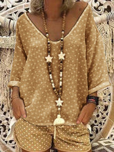 Load image into Gallery viewer, Polka Dot V-neck Short Suit
