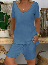 Load image into Gallery viewer, Casual Fashion Solid Color V-neck Suit
