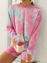 Load image into Gallery viewer, Round Neck Long Sleeve Tie-dye Suit

