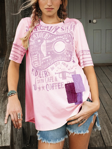 Casual Printed Short-Sleeved T-Shirt