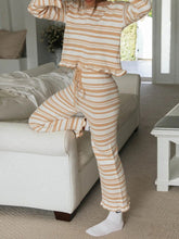 Load image into Gallery viewer, Simple Casual Loose Top Pants Striped Knitted Suit
