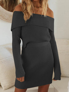 Fashion One-piece Collar Solid Color Long Sleeve Two-piece Suit