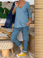 Load image into Gallery viewer, Casual Loose Long Sleeve Top Pants Suit
