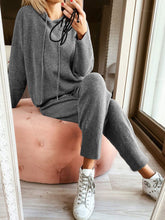 Load image into Gallery viewer, Two-piece Hooded Solid Color Sweater
